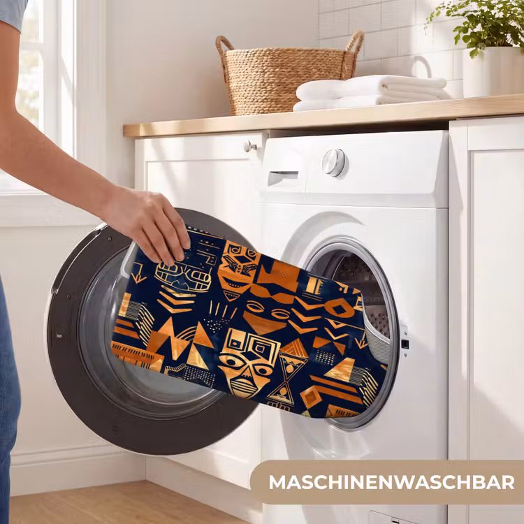 WC Vorleger - Nachtblau – Kupfer – Tribal – Masken — 7