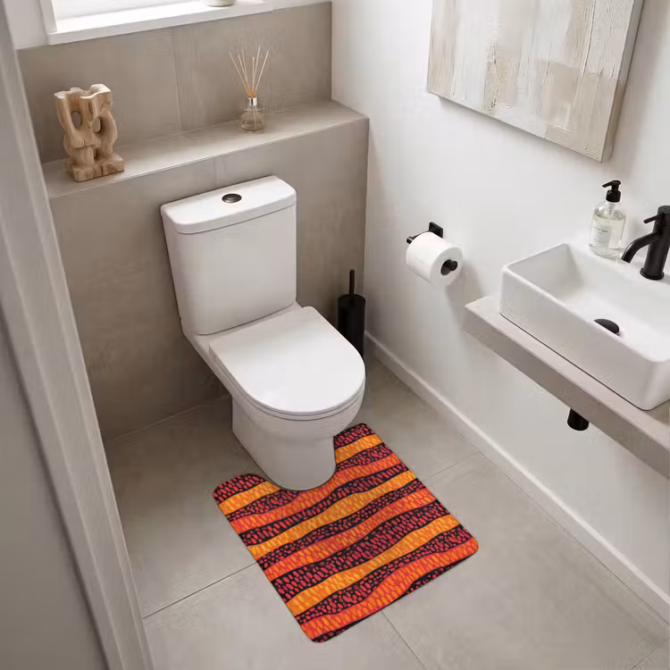 WC Vorleger - Orange – Rosa – Ausdrucksstark – Muster — 6