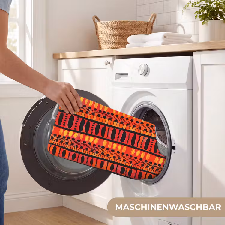 WC Vorleger - Rot – Orange – Ethnisch – Ausdrucksstark – Muster — 7