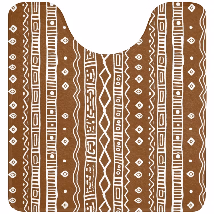 WC Vorleger - Schokoladenbraun – Ethno – Tribal – Muster — 1