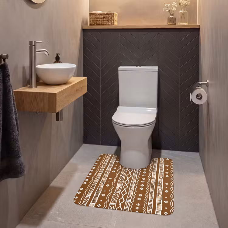 WC Vorleger - Schokoladenbraun – Ethno – Tribal – Muster — 2