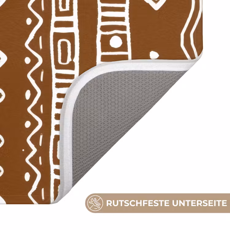 WC Vorleger - Schokoladenbraun – Ethno – Tribal – Muster — 3