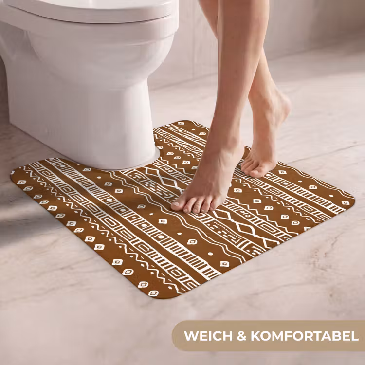 WC Vorleger - Schokoladenbraun – Ethno – Tribal – Muster — 5