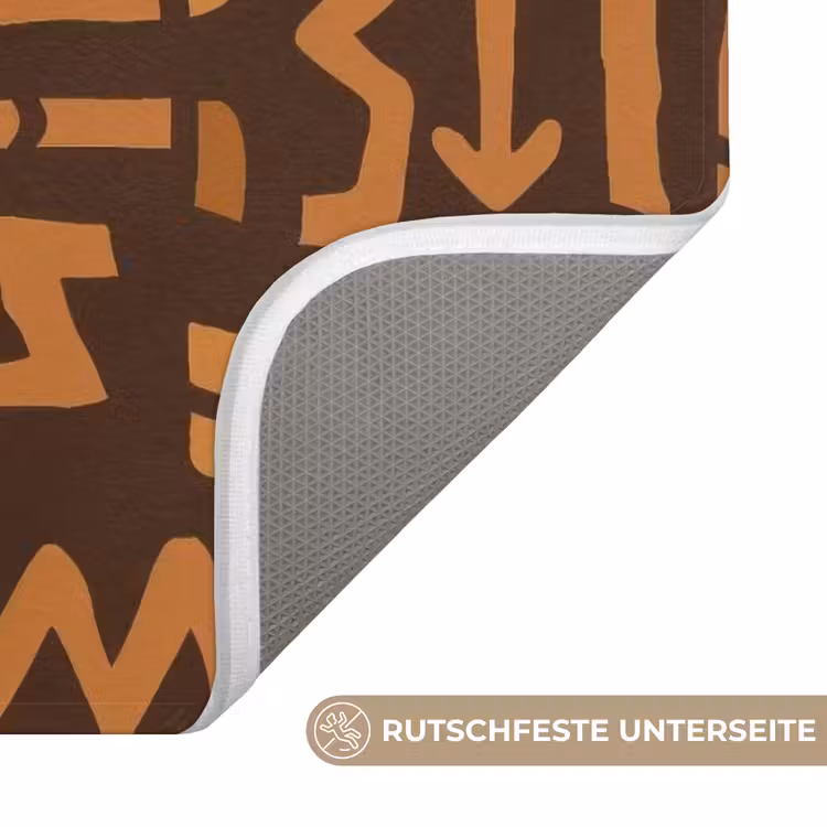 WC Vorleger - Schokoladenbraun – Ethno – Tribal – Symbole — 3