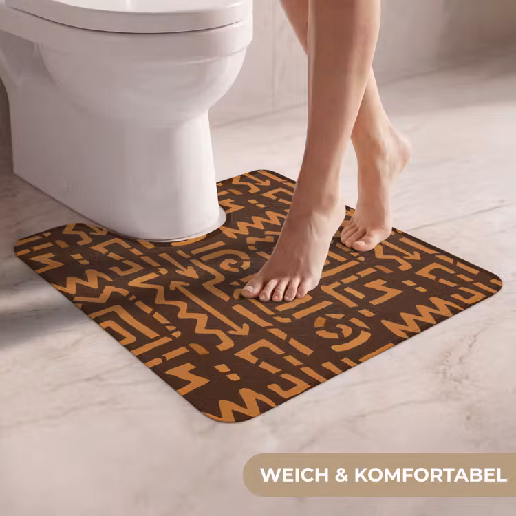 WC Vorleger - Schokoladenbraun – Ethno – Tribal – Symbole — 5