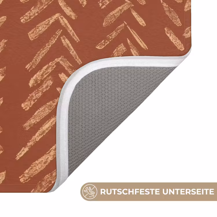 WC Vorleger - Terrakotta – Fischgrätmuster – Handgefertigt – Muster — 3