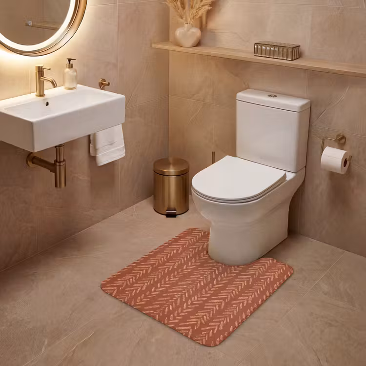 WC Vorleger - Terrakotta – Fischgrätmuster – Handgefertigt – Muster — 4