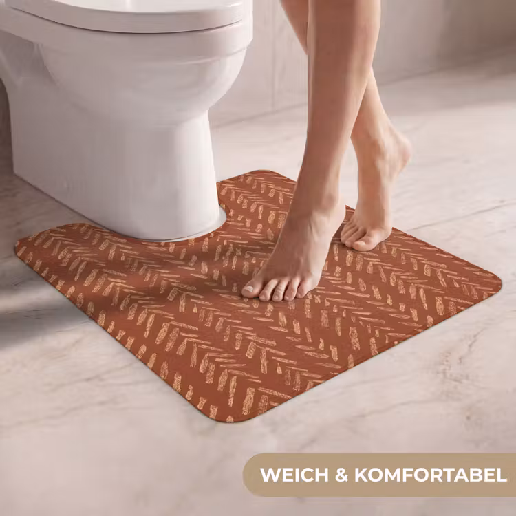 WC Vorleger - Terrakotta – Fischgrätmuster – Handgefertigt – Muster — 5