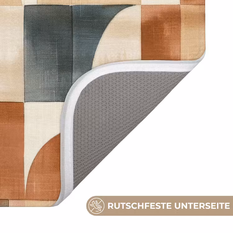 WC Vorleger - Terrakotta – Geometrisch – Aquarell – Textur — 3