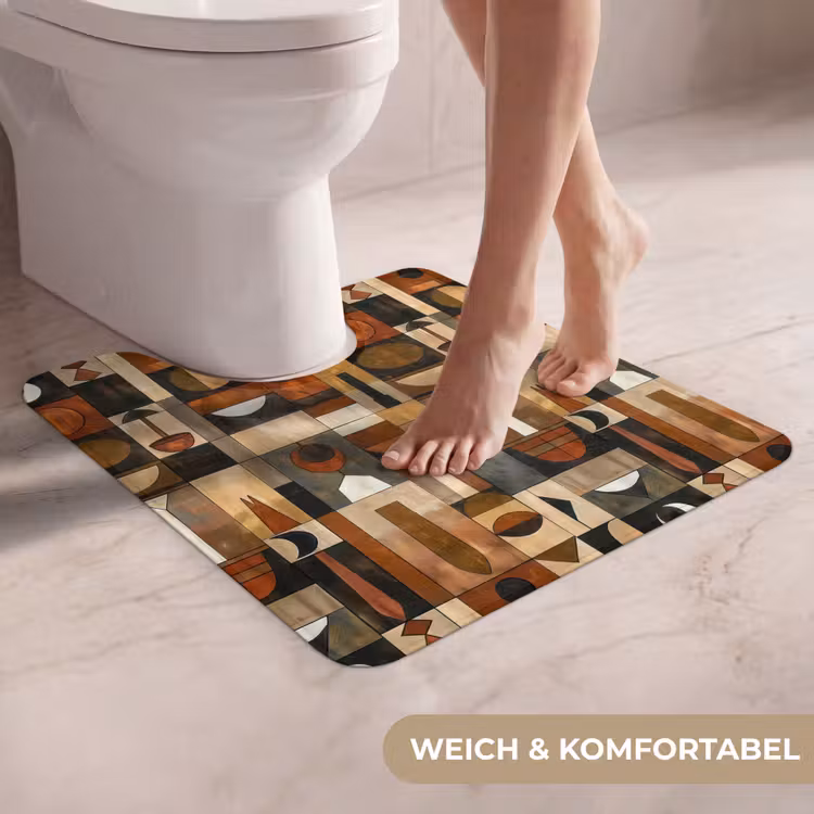 WC Vorleger - Terrakotta – Geometrisch – Mid-Century – Muster — 5