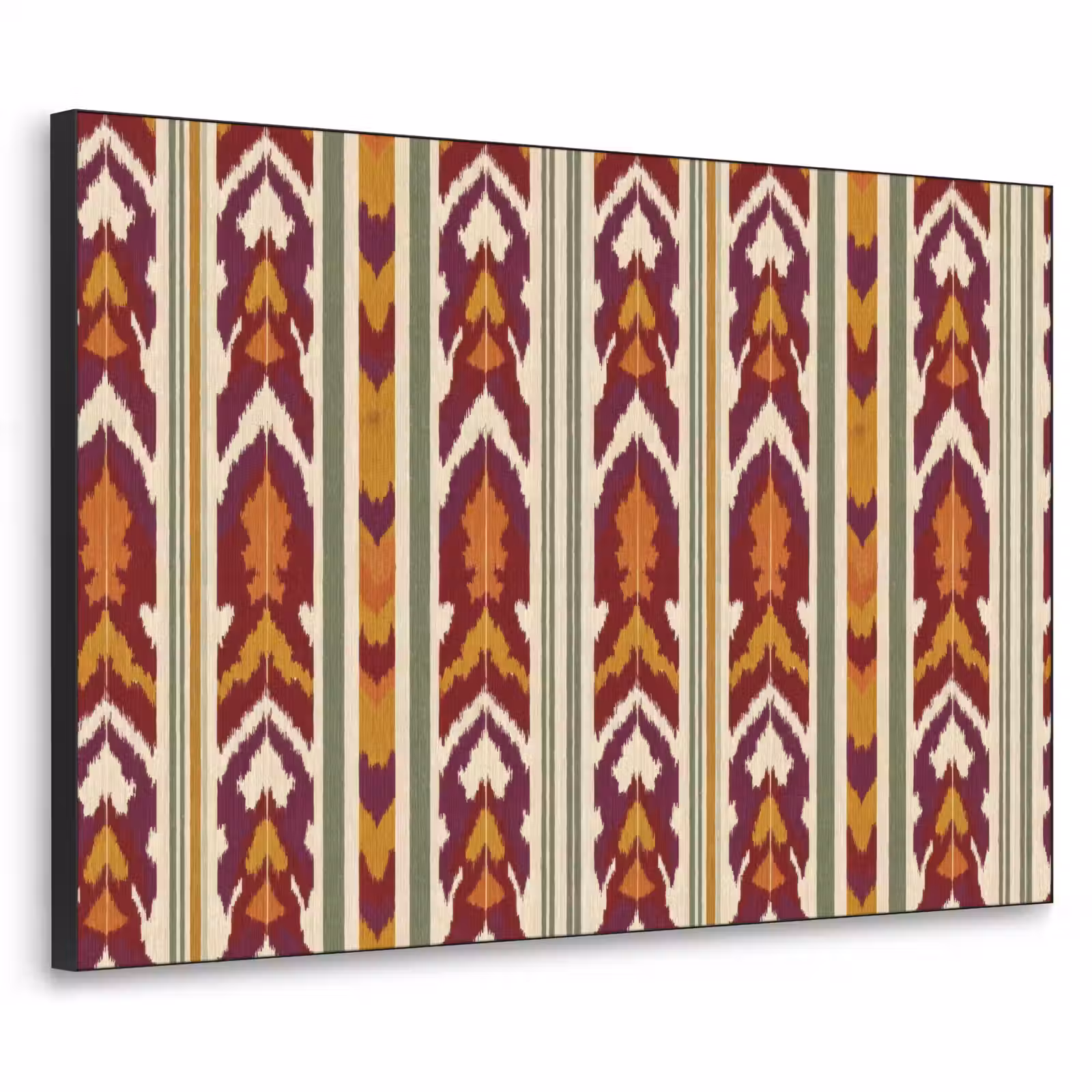 Art Frame - Ikat – Bordeauxrot – Ethno – Muster — 1