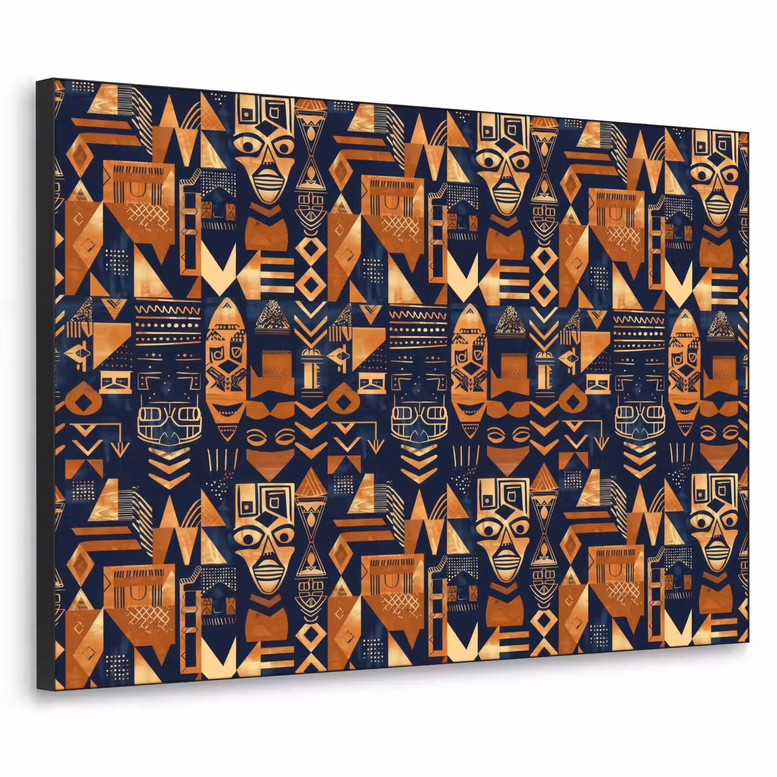Art Frame - Nachtblau – Kupfer – Tribal – Masken — 1
