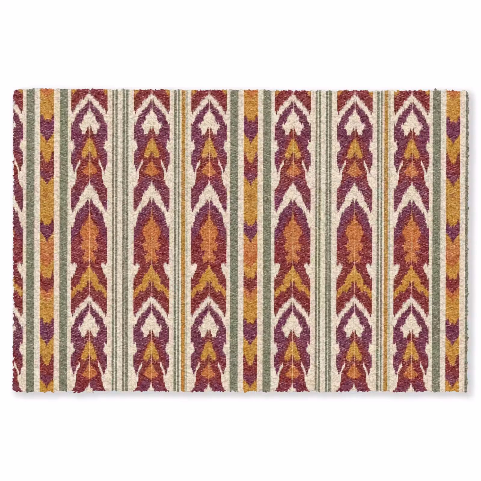 Teppich - Ikat – Bordeauxrot – Ethno – Muster — 1