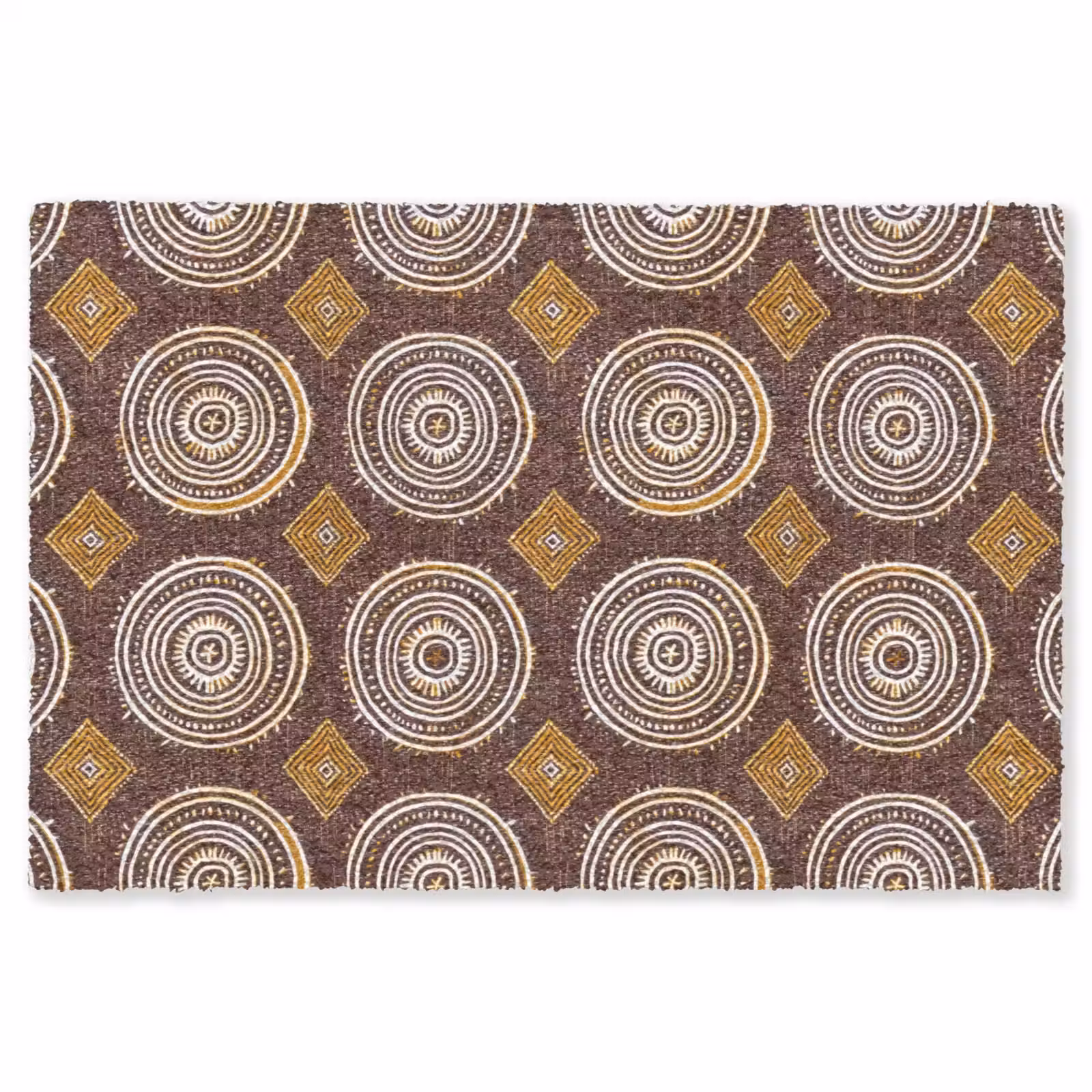 Teppich - Schokoladenbraun – Ethno – Tribal – Kreise – Muster — 1