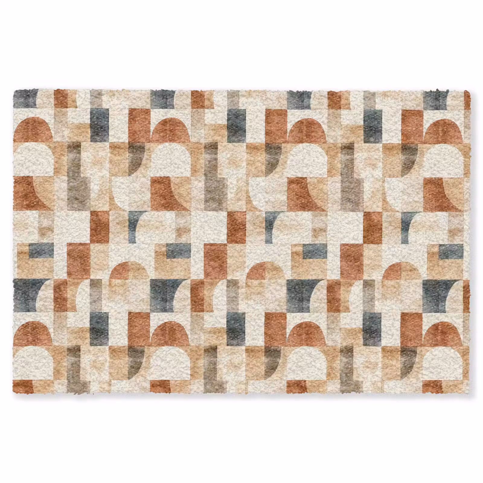 Teppich - Terrakotta – Geometrisch – Aquarell – Textur — 1