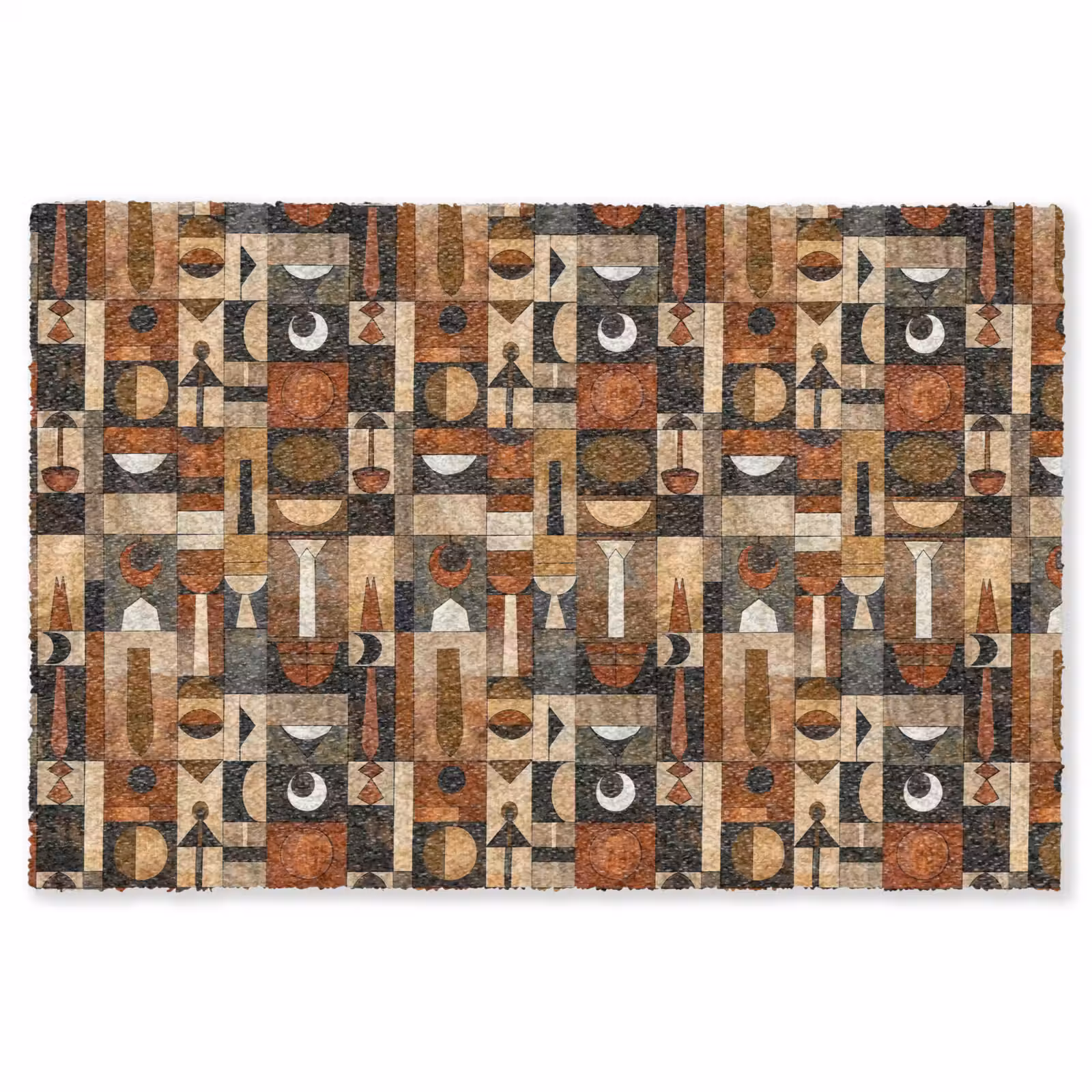 Teppich - Terrakotta – Geometrisch – Mid-Century – Muster — 1