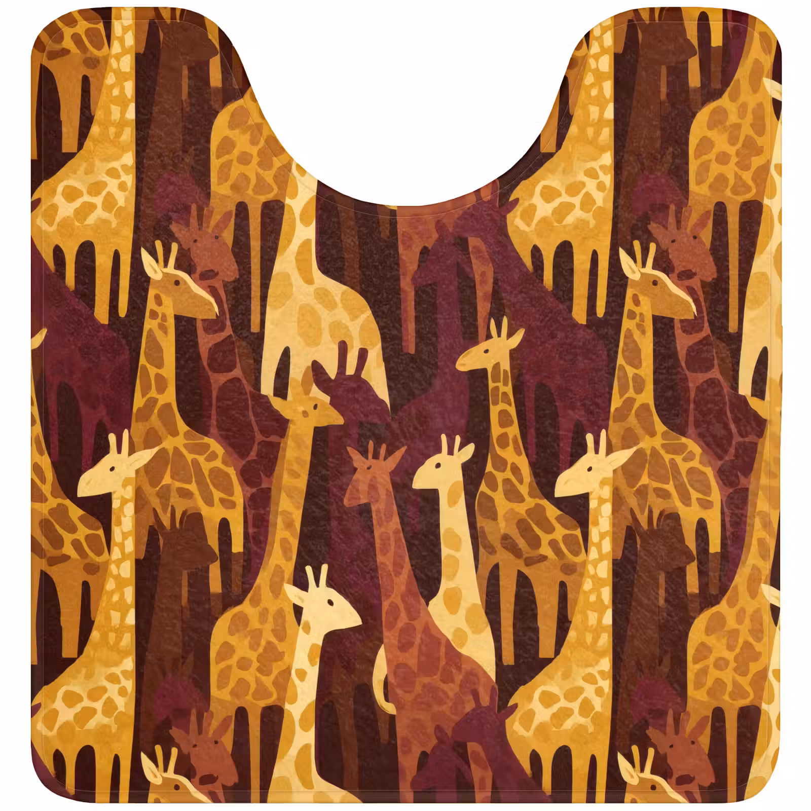 WC Vorleger - Braun – Giraffen – Safari – Muster — 1