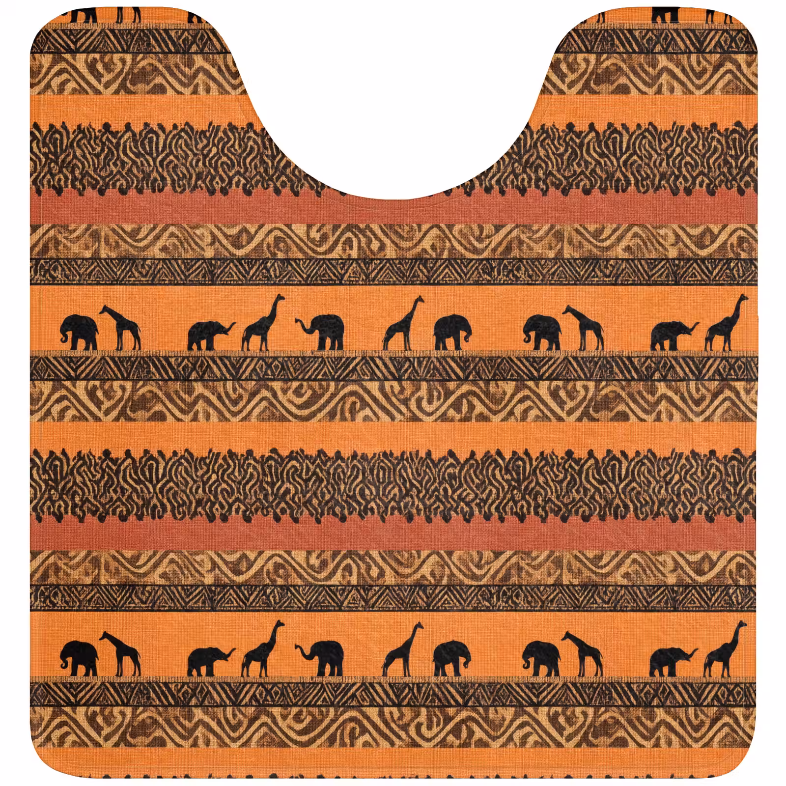 WC Vorleger - Orange – Safari – Afrikaans – Tiere – Muster — 1
