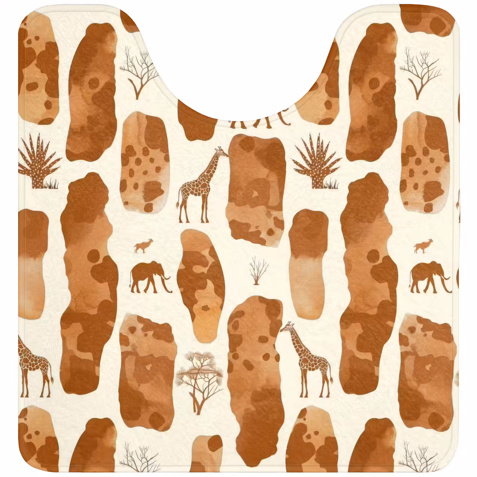 WC Vorleger - Terrakotta – Safari – Tiere – Muster — 1