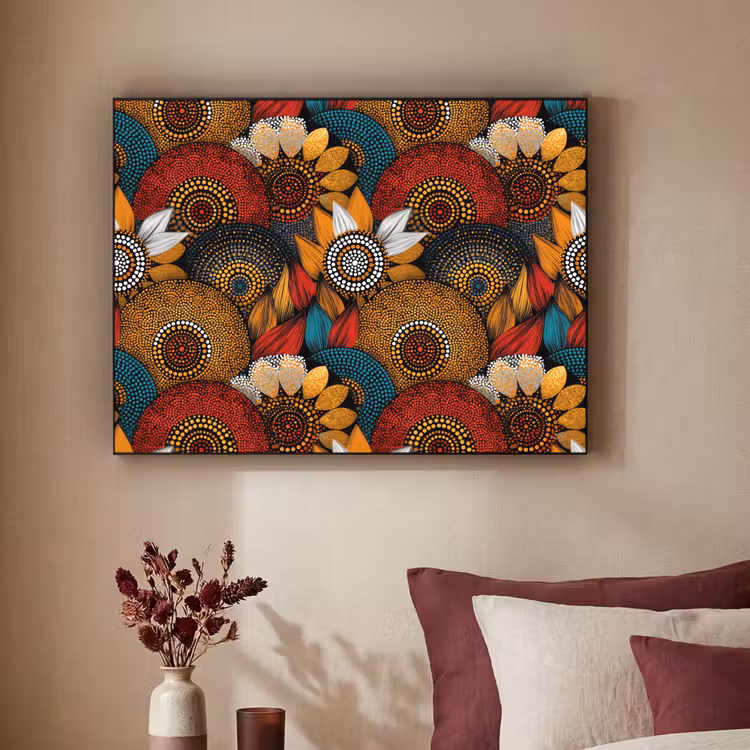 Art Frame - Farbenfroh – Aborigine – Punktmalerei – Botanisch – Muster — 2
