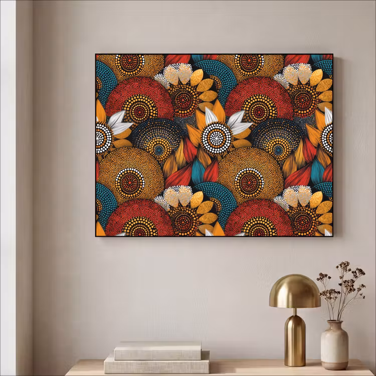 Art Frame - Farbenfroh – Aborigine – Punktmalerei – Botanisch – Muster — 4