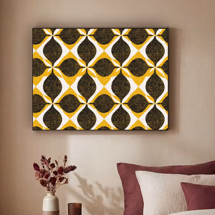 Art Frame - Gelb – Schwarz – Geometrisch – Retro – Struktur — 2