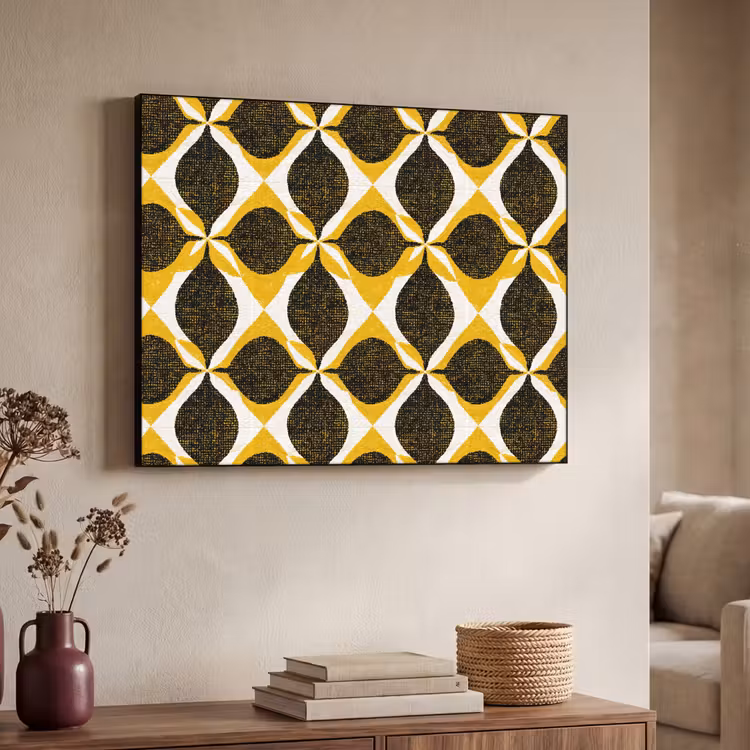 Art Frame - Gelb – Schwarz – Geometrisch – Retro – Struktur — 3
