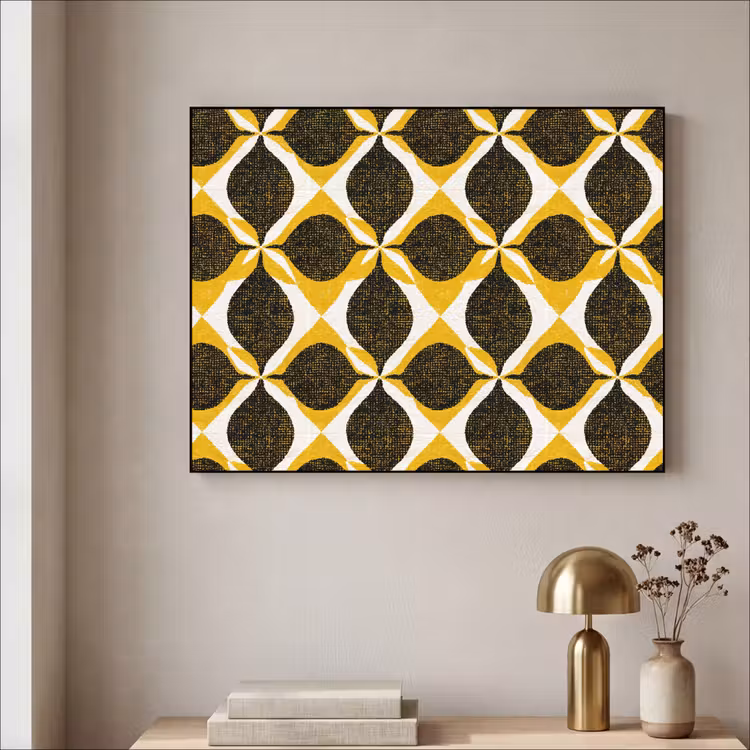 Art Frame - Gelb – Schwarz – Geometrisch – Retro – Struktur — 4