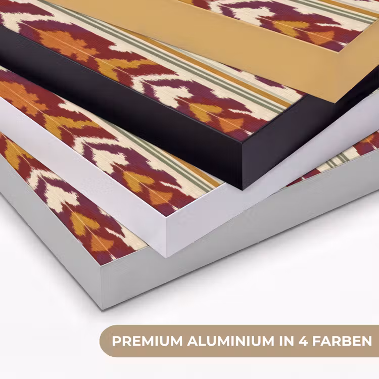 Art Frame - Ikat – Bordeauxrot – Ethno – Muster — 5