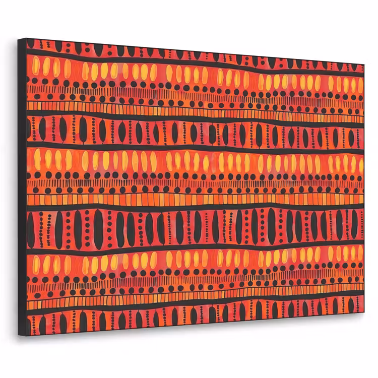 Art Frame - Rot – Orange – Ethnisch – Ausdrucksstark – Muster — 1