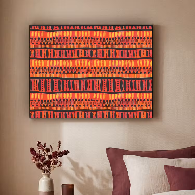 Art Frame - Rot – Orange – Ethnisch – Ausdrucksstark – Muster — 2