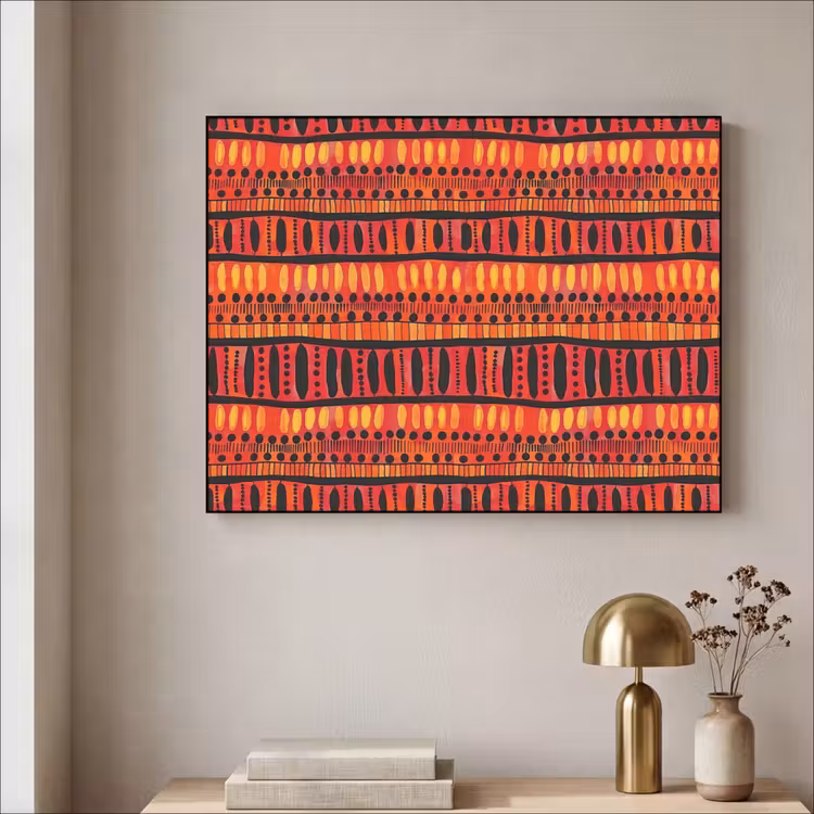 Art Frame - Rot – Orange – Ethnisch – Ausdrucksstark – Muster — 4