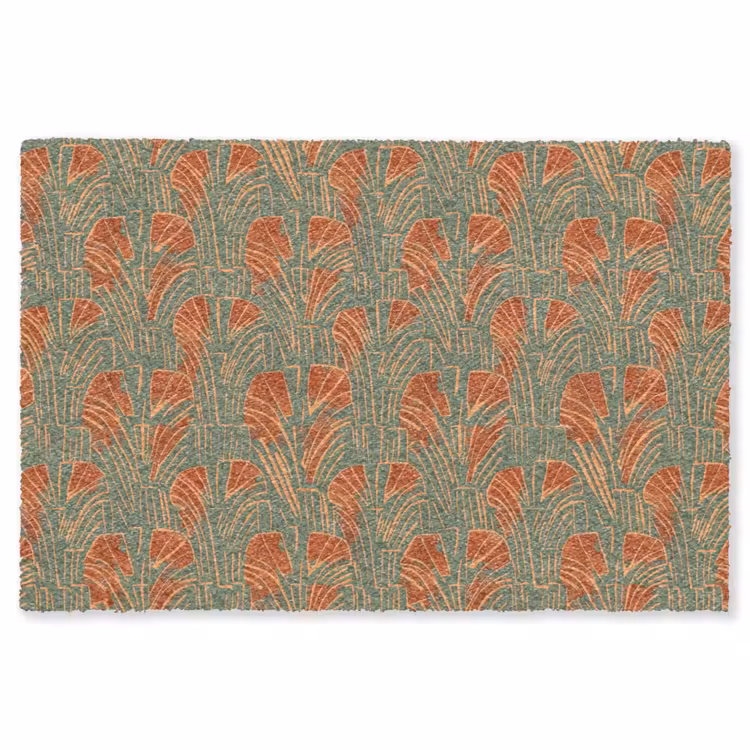 Teppich - Grün – Terrakotta – Deko – Fächer — 1