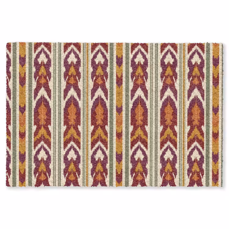 Teppich - Ikat – Bordeauxrot – Ethno – Muster — 1