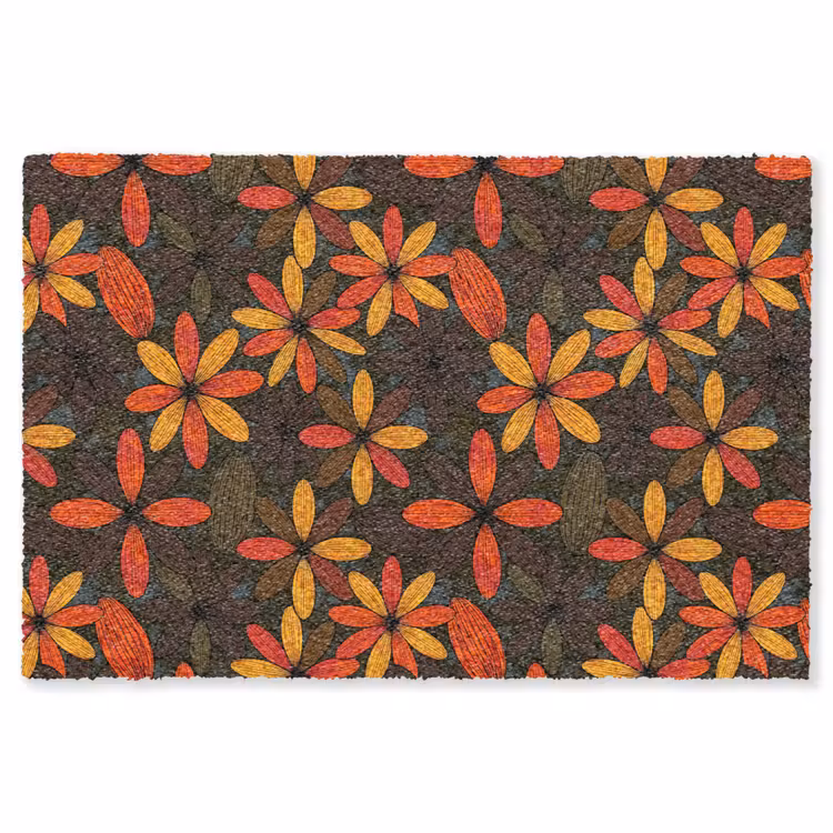 Teppich - Orange – Retro – Blumen – Herbst — 1