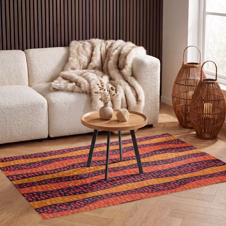 Teppich - Orange – Rosa – Ausdrucksstark – Muster — 3