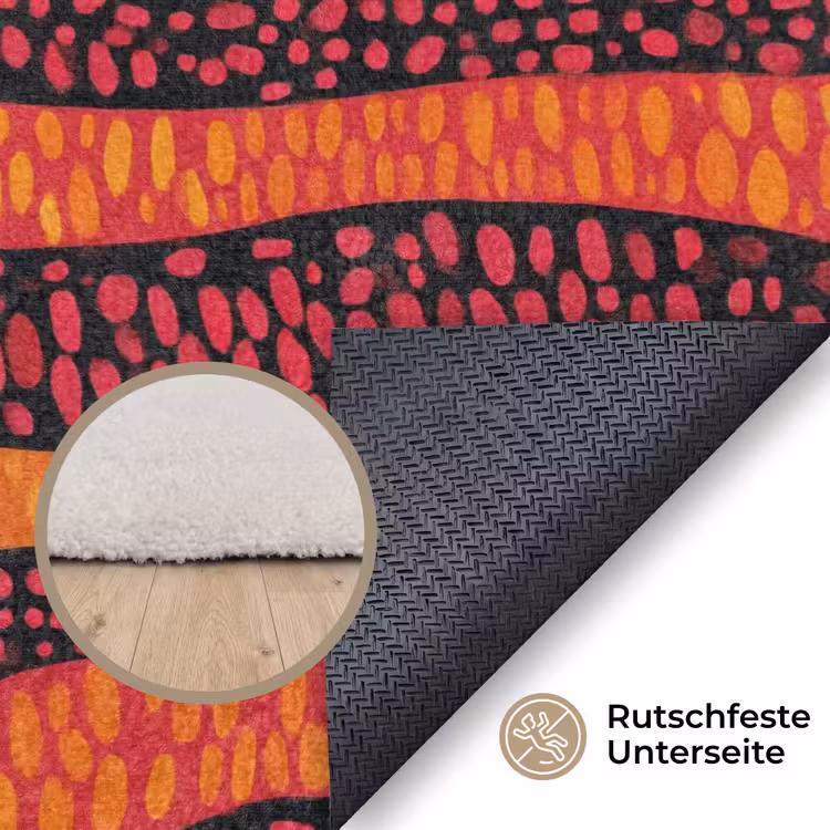 Teppich - Orange – Rosa – Ausdrucksstark – Muster — 4