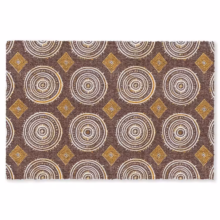 Teppich - Schokoladenbraun – Ethno – Tribal – Kreise – Muster — 1