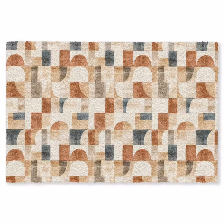 Teppich - Terrakotta – Geometrisch – Aquarell – Textur — 1