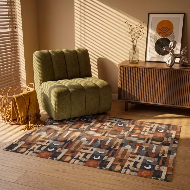 Teppich - Terrakotta – Geometrisch – Mid-Century – Muster — 2