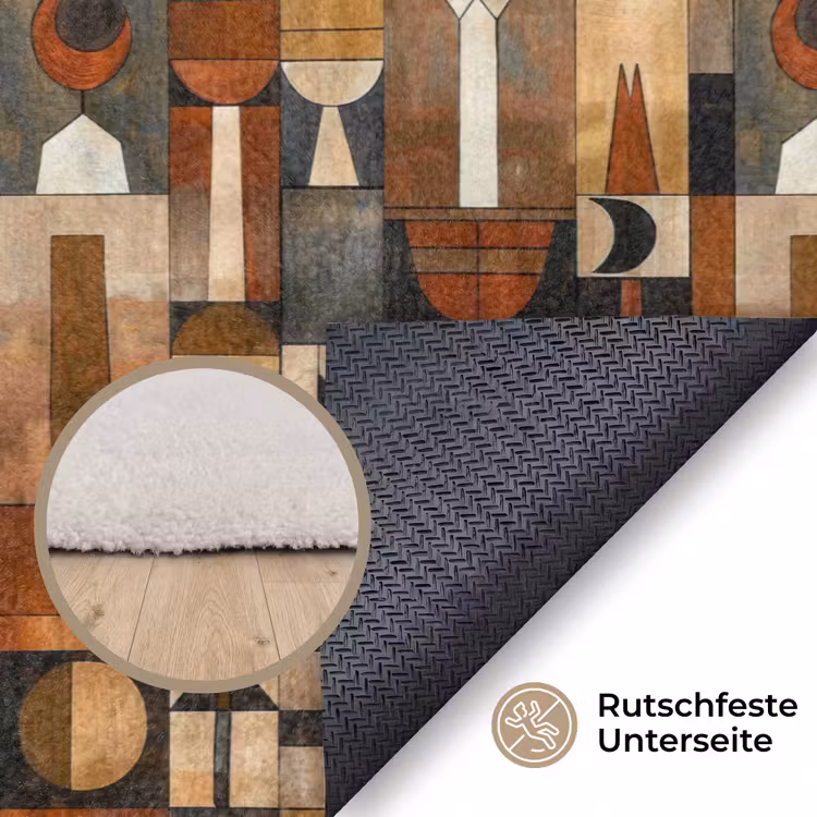 Teppich - Terrakotta – Geometrisch – Mid-Century – Muster — 4