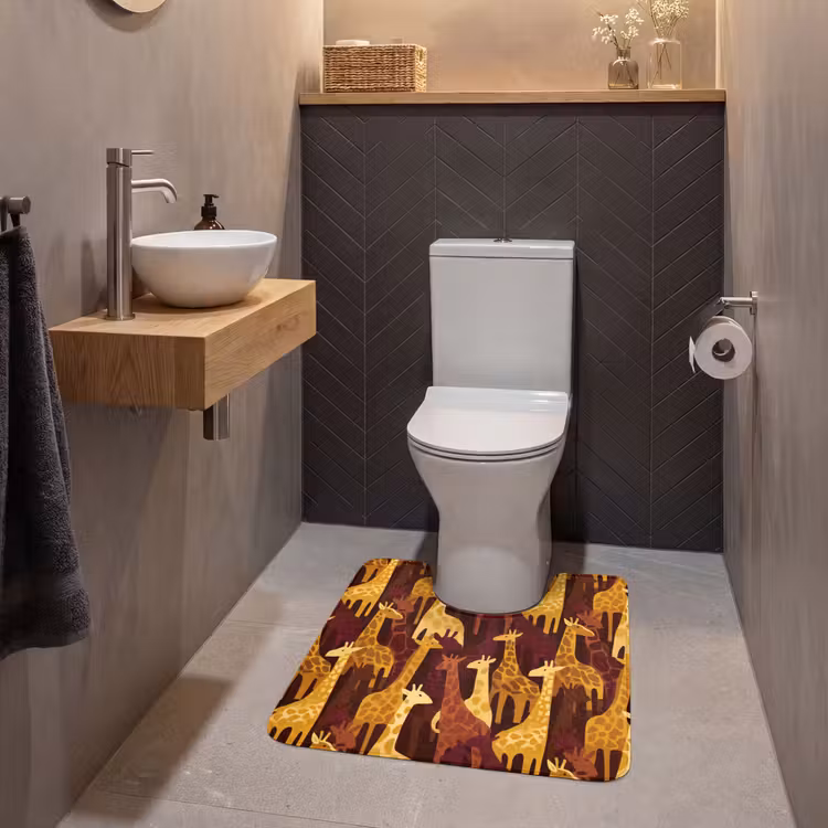 WC Vorleger - Braun – Giraffen – Safari – Muster — 2
