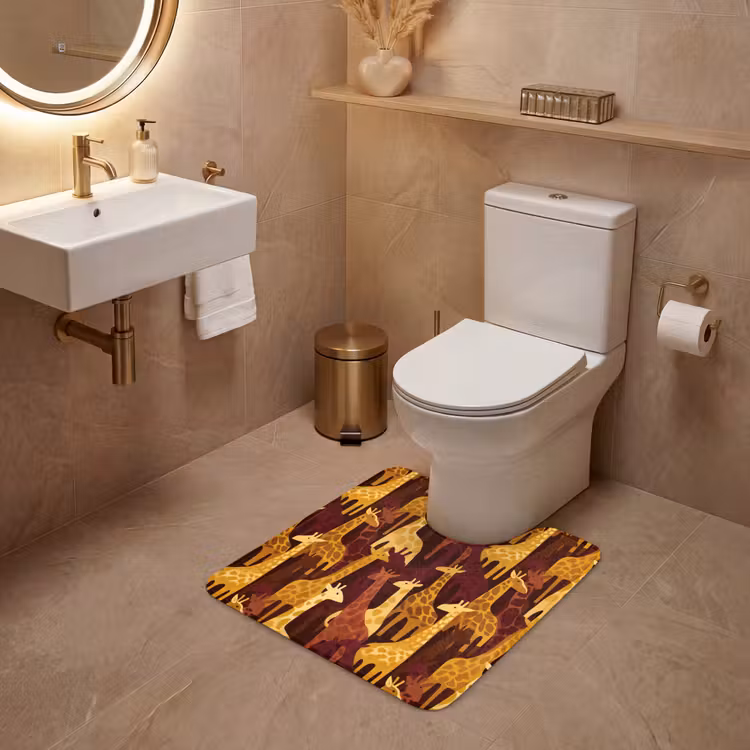 WC Vorleger - Braun – Giraffen – Safari – Muster — 4