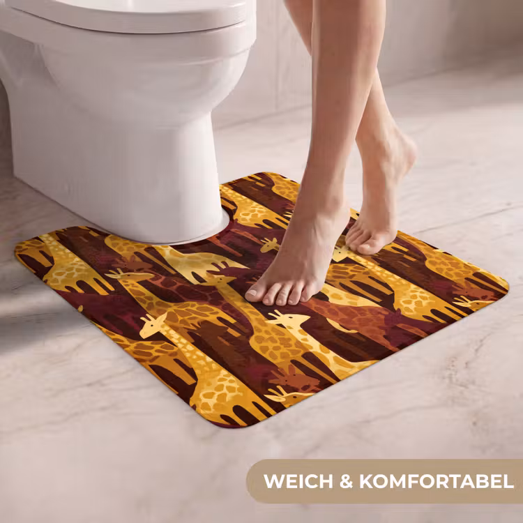 WC Vorleger - Braun – Giraffen – Safari – Muster — 5