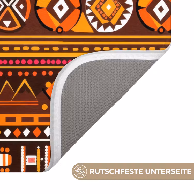 WC Vorleger - Orange – Ethnisch – Tribal – Geometrisch – Muster — 3
