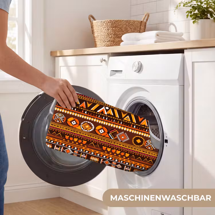 WC Vorleger - Orange – Ethnisch – Tribal – Geometrisch – Muster — 7