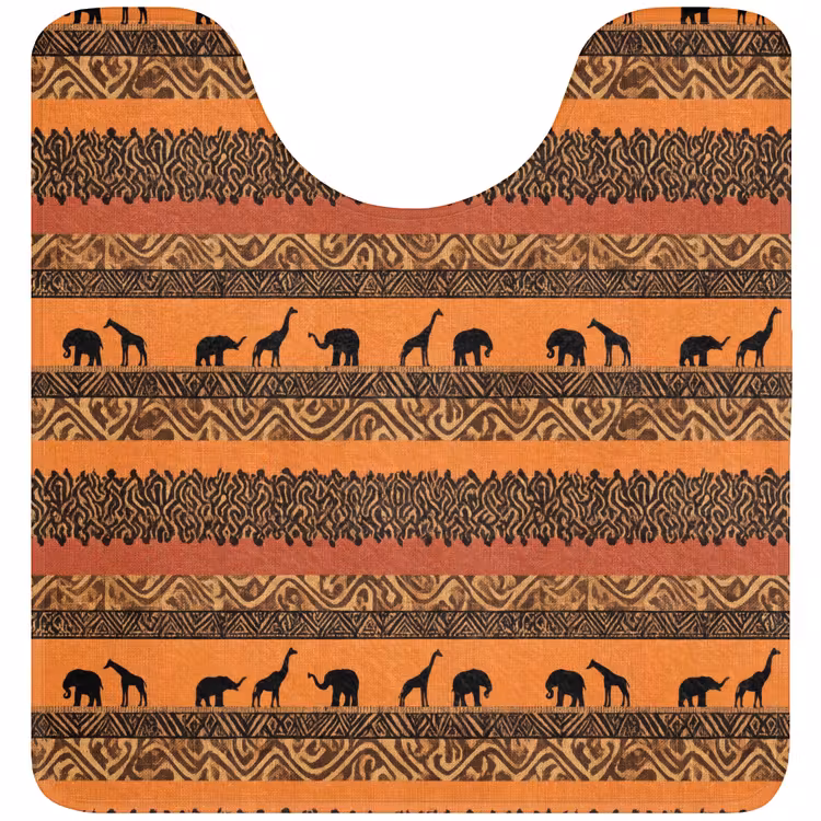 WC Vorleger - Orange – Safari – Afrikaans – Tiere – Muster — 1