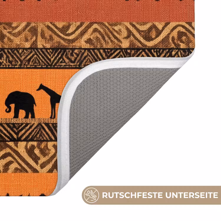 WC Vorleger - Orange – Safari – Afrikaans – Tiere – Muster — 3