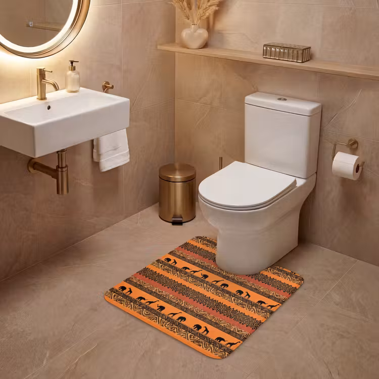 WC Vorleger - Orange – Safari – Afrikaans – Tiere – Muster — 4
