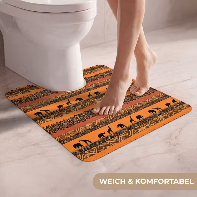WC Vorleger - Orange – Safari – Afrikaans – Tiere – Muster — 5